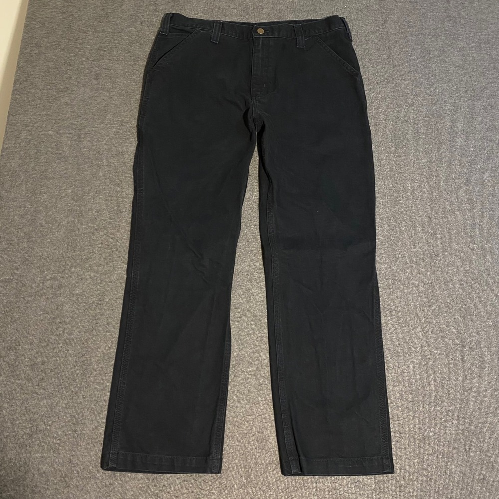 Carhartt Relaxed Fit Canvas Work Pants Black 36x30 100097-001 Utility Carpenter